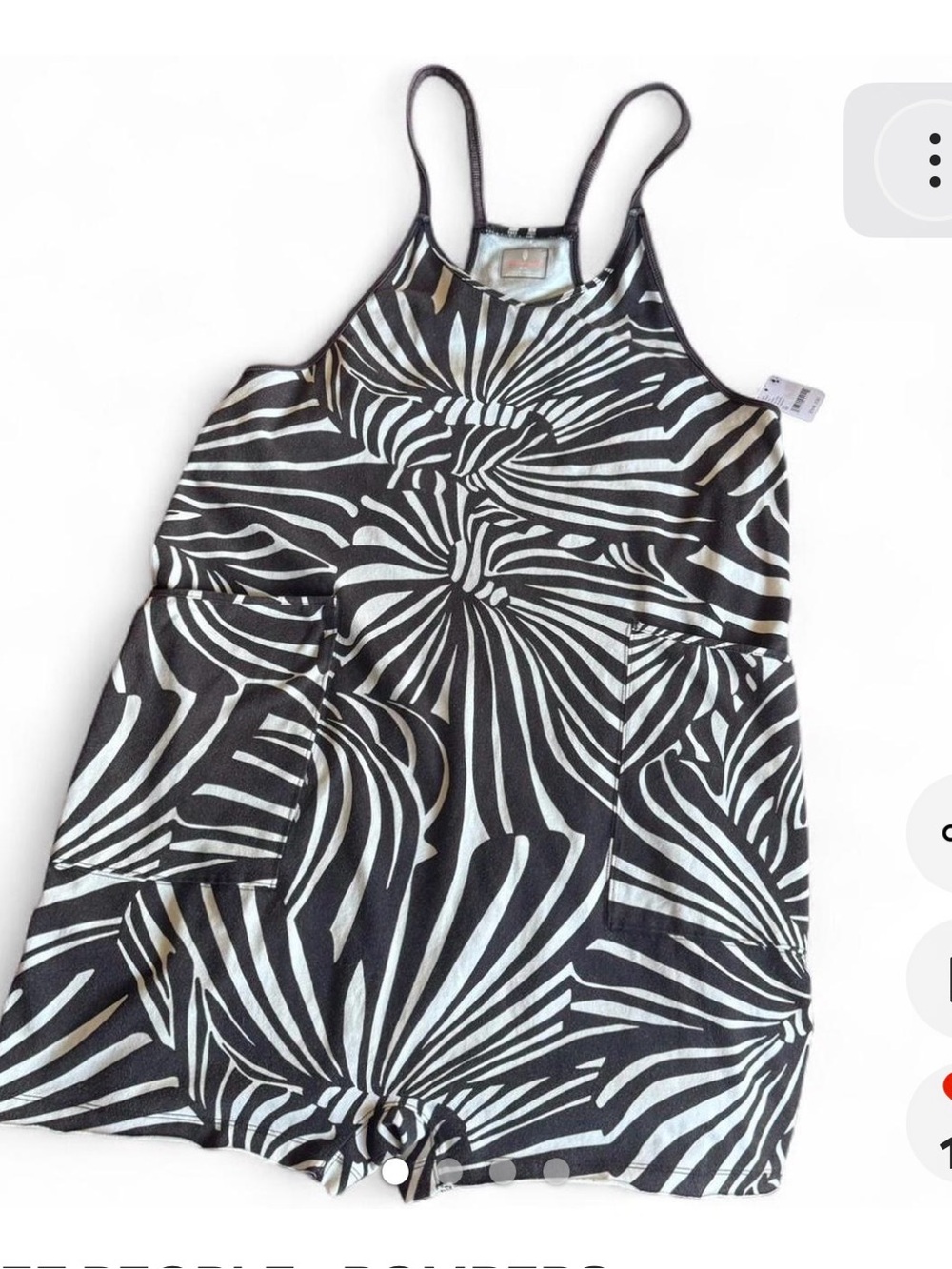 Free People Hot Shot Onsie Black & White Zebra Print size M